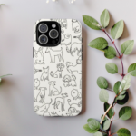 Dogs Line Art Case